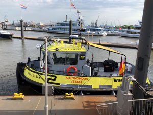 The autonomous tug boat, Nellie Bly, in Hamburg
